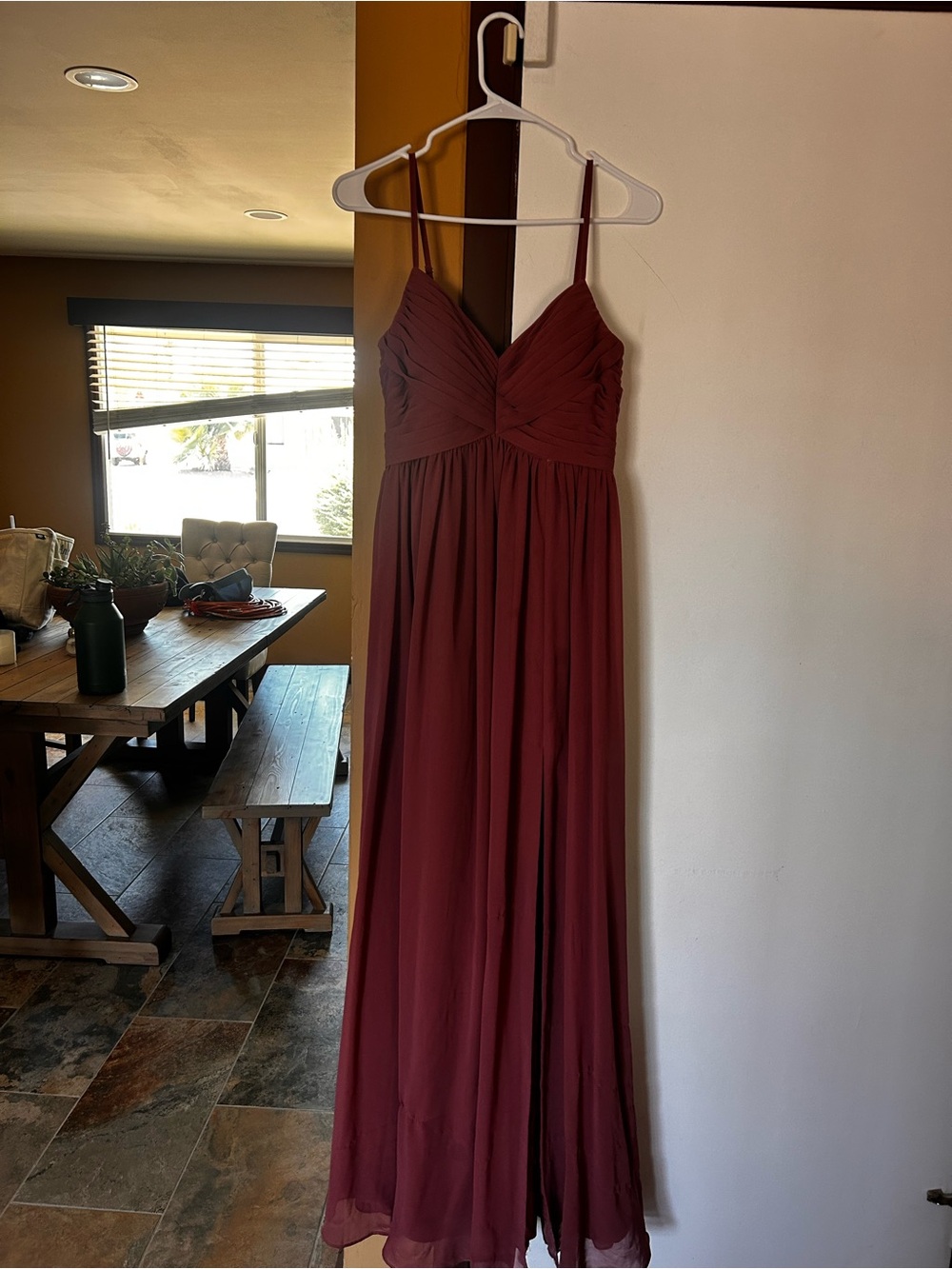 Azazie Floor Length Chiffon Bridesmaid Dress – Size A4 – Rose Pink / Dusty Rose - Picture 4 of 6